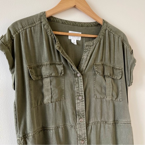 NORDSTROM CASLON Utility Dress in Olive Green - Picture 2 of 12